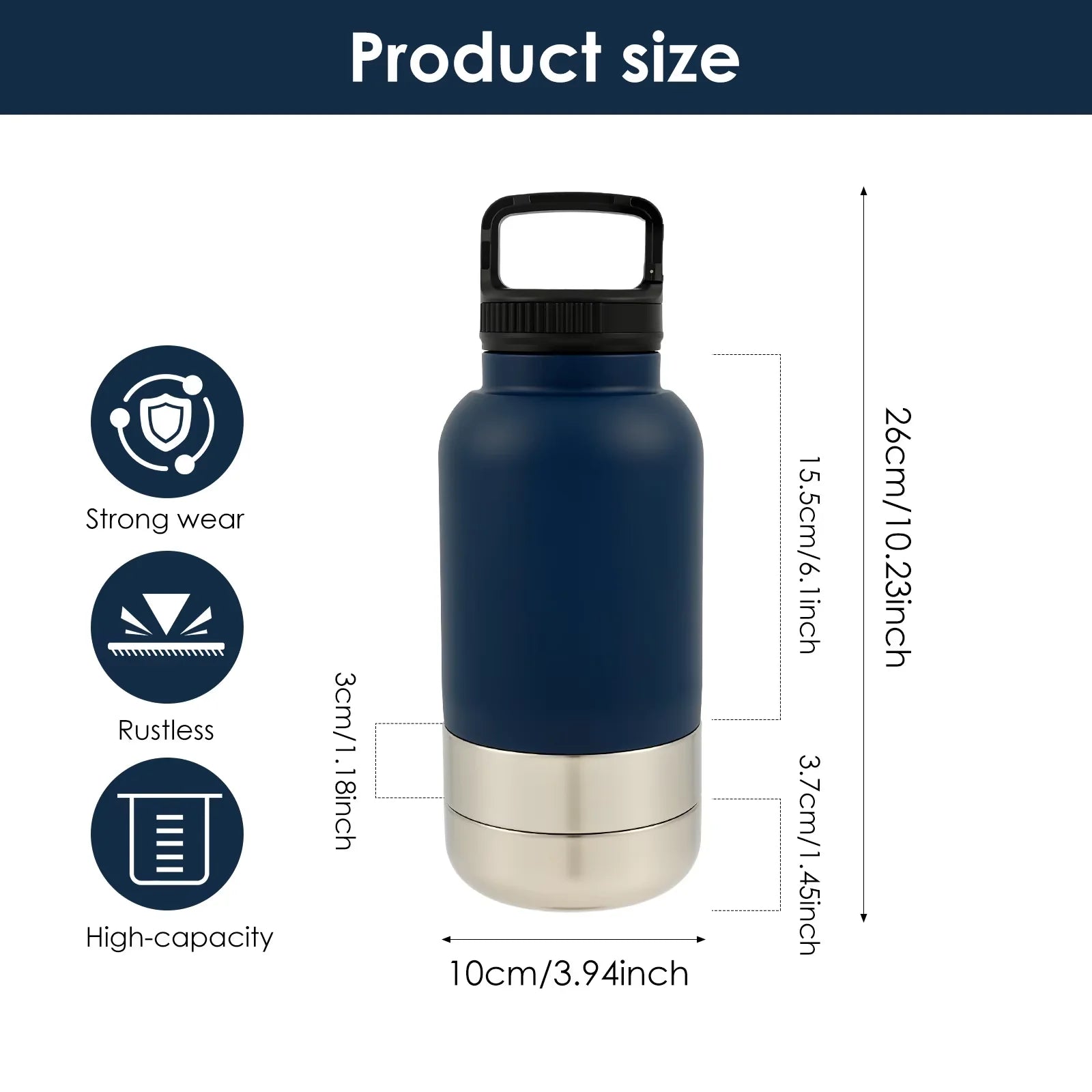 32oz 3 in 1 Dog Water Bottle and Bowls